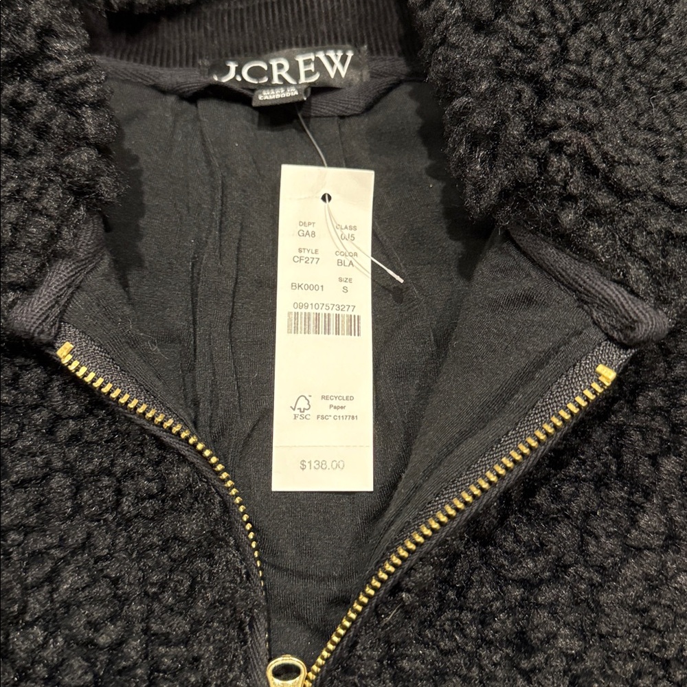NWT J Crew Sherpa Half Zip Fleece Pullover - Picture 5 of 7